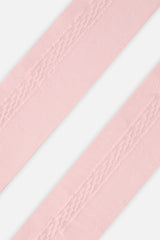 Knit Textured Tights Dusty Pink-2