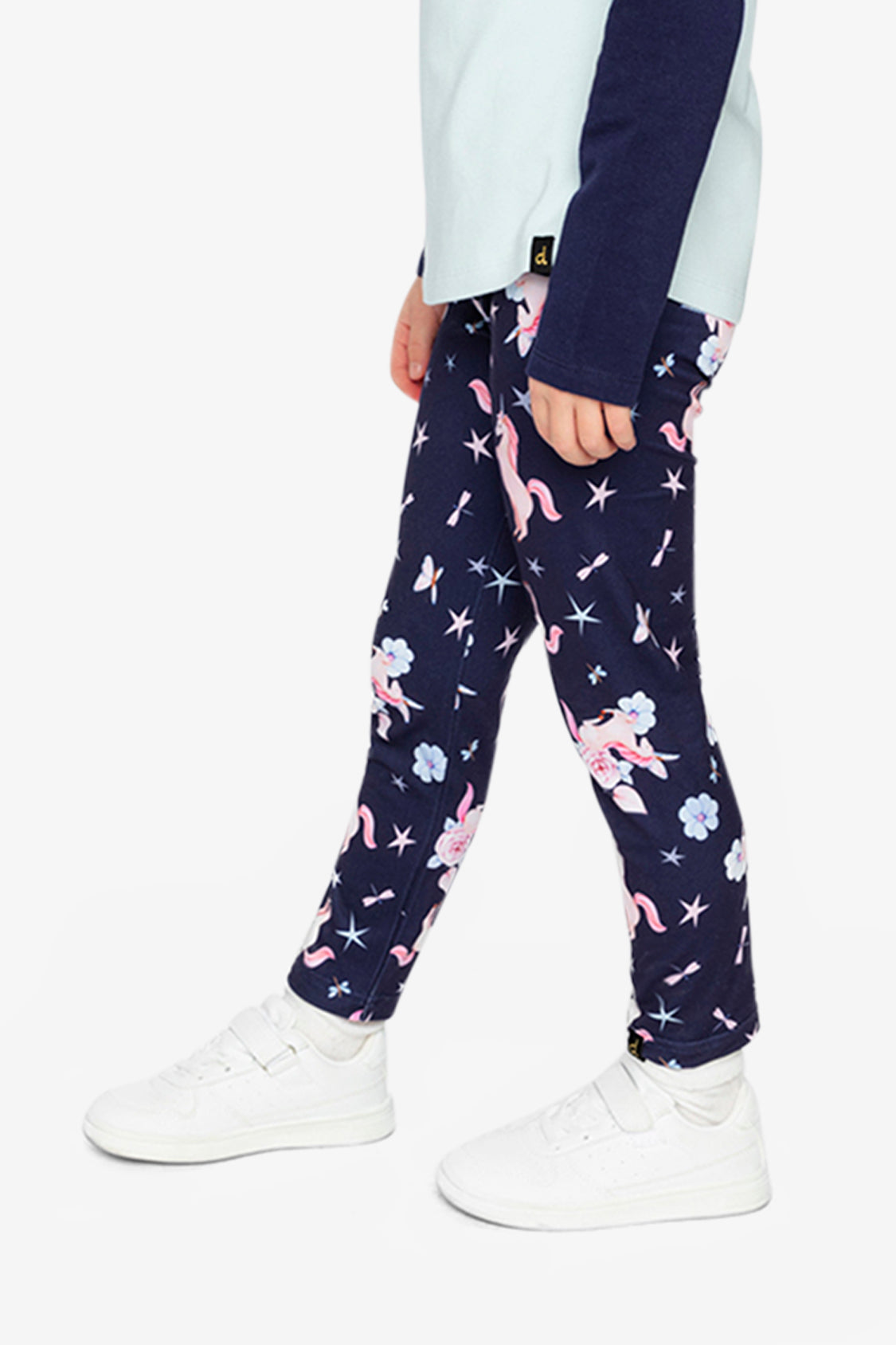 Printed Leggings Navy Unicorn Print-2