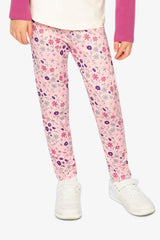 Printed Leggings Pink Printed Daisies-1