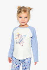 Raglan Organic Cotton T-Shirt Violet And Off-White-1