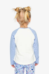 Raglan Organic Cotton T-Shirt Violet And Off-White-3