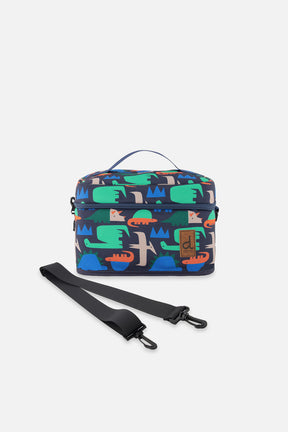 Lunch Box Navy Dinosaur Print-0