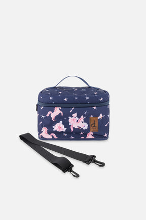 Lunch Box Navy Unicorn Print-0