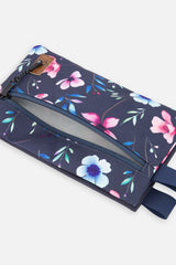 Pencil Case Blue Floral Print-2