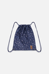 Drawstring Bag Navy With Star Print-0