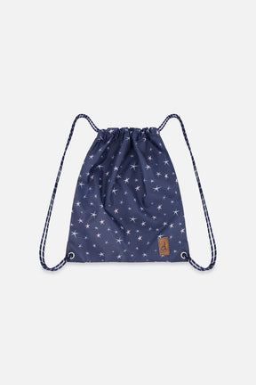 Drawstring Bag Navy With Star Print-0