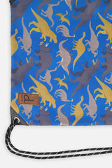Drawstring Bag Blue Dinosaur Print-2