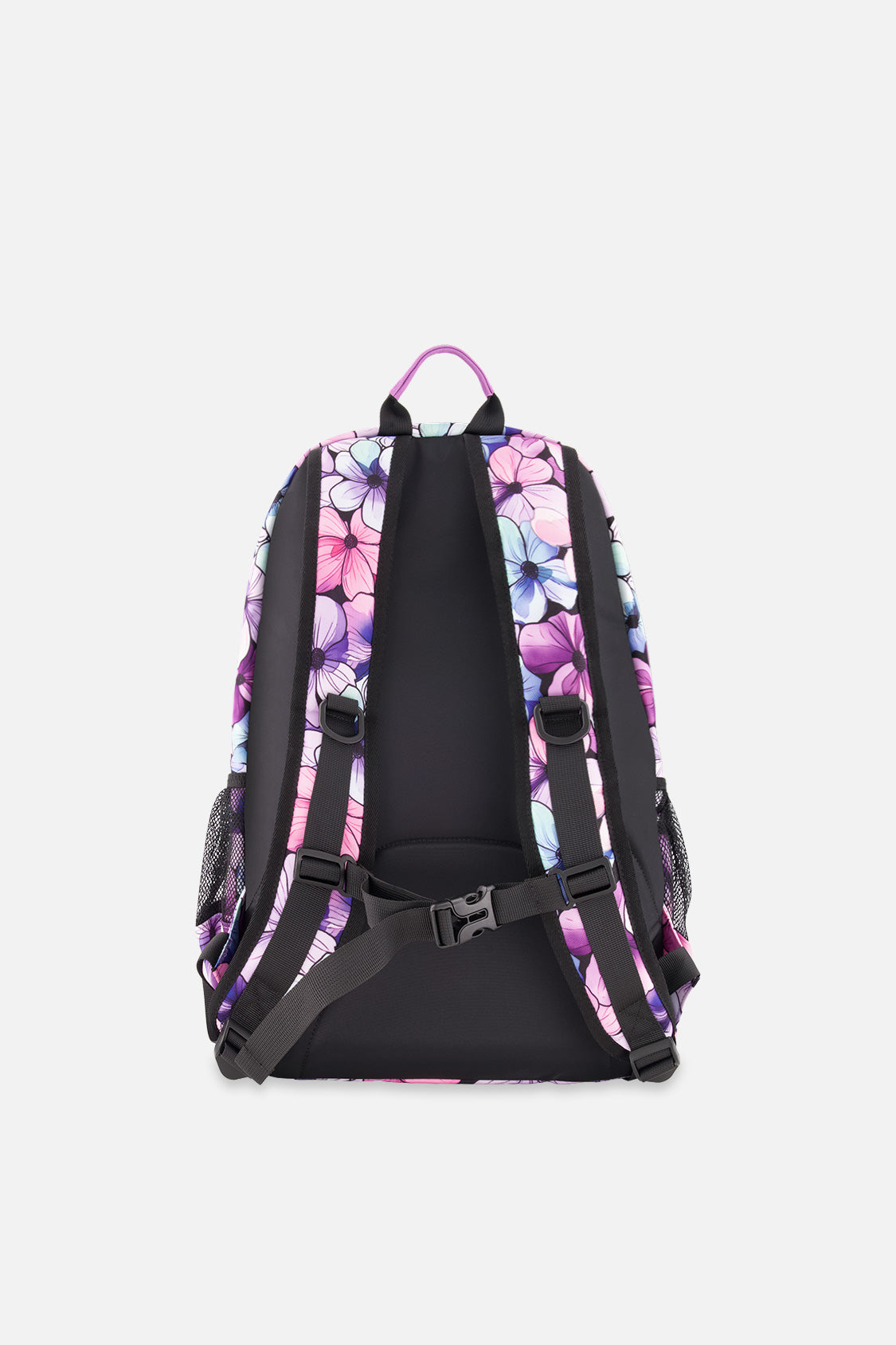 Kids Backpack Black Floral Print-1