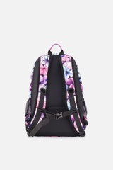 Kids Backpack Black Floral Print-1