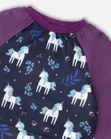 Apron Blue And Purple Unicorn Print-2