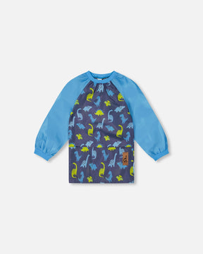 Apron Blue Printed Dinos-0