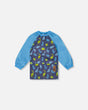 Apron Blue Printed Dinos-0