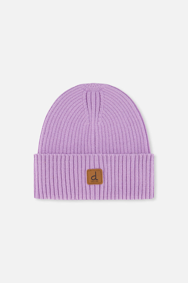 Ribbed Knit Hat Lavender-0