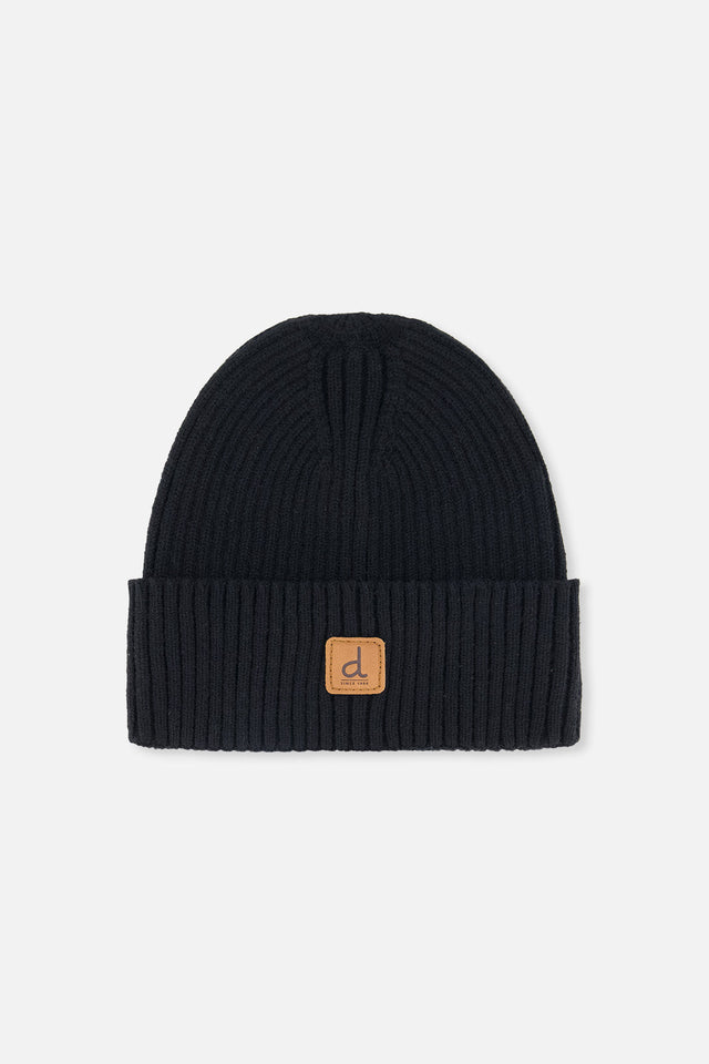 Ribbed Knit Hat Black-0
