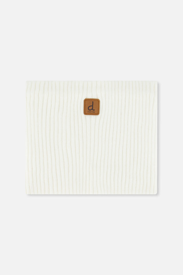 Ribbed Knit Neckwarmer Off-White-0
