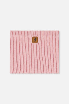 Ribbed Knit Neckwarmer Pale Dusty Pink-0