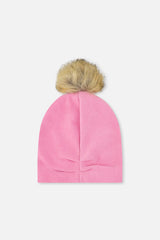 Baby Jersey Hat With Pompom Pink-1