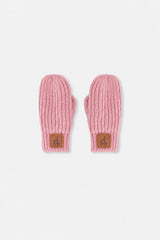 Knit Mittens Pale Dusty Pink-0