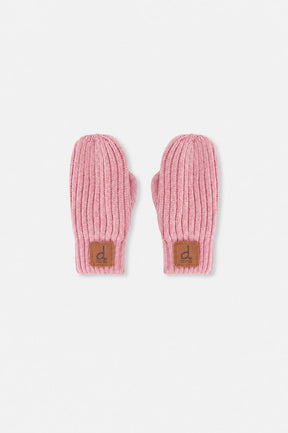 Knit Mittens Pale Dusty Pink-0