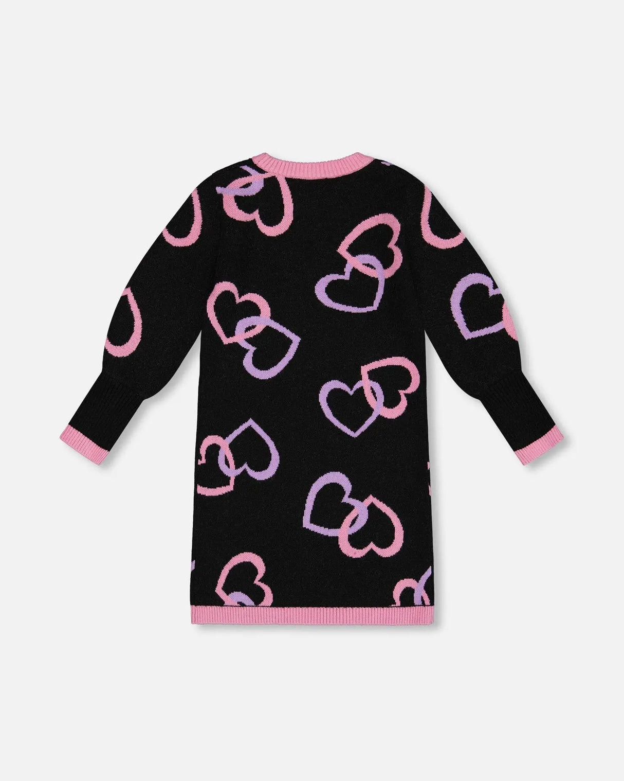 Jacquard Hearts Dress Black | Deux par Deux | Jenni Kidz