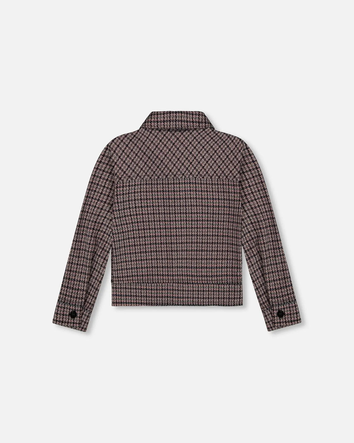 Jacquard Knit Jacket With Houndstooth Pattern | Deux par Deux | Jenni Kidz