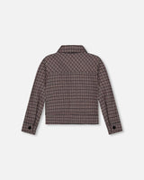 Jacquard Knit Jacket With Houndstooth Pattern | Deux par Deux | Jenni Kidz