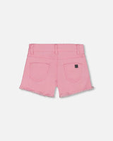 Jean Short With Embroidery Pink And Multicolored Gummies | Deux par Deux | Jenni Kidz