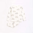 "la bicyclette" print on off-white infant pajama set | petit lem