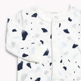 "seaside pebble terrazzo" print on off-white sleeper | petit lem