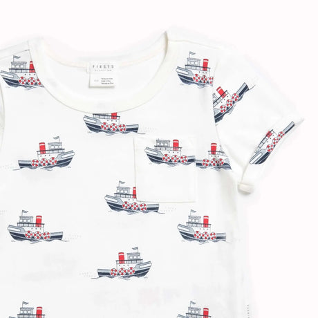 "tugboats at sea" 2-piece outfit set | petit lem