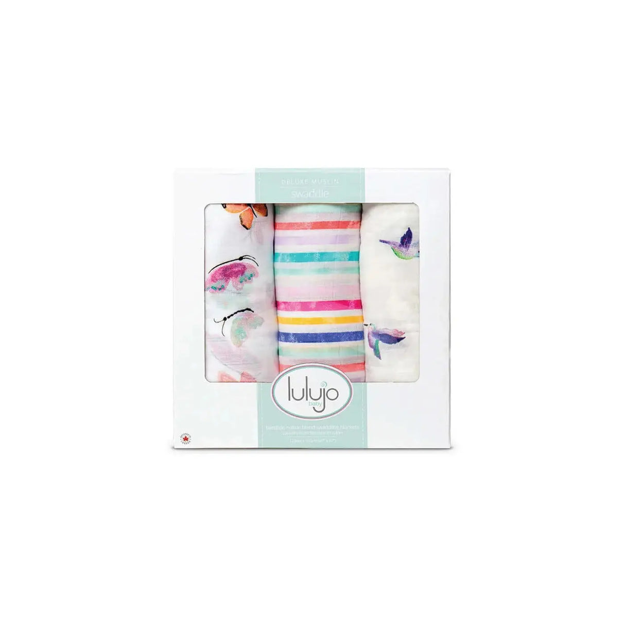 3 pack of bamboo swaddle - garden friends | lulujo 47" x 47"