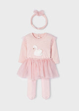 3-piece set with tutu skirt newborn girl | mayoral