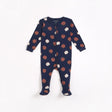 Apple Print on Midnight Footed Sleeper | Petit Lem - Jenni Kidz