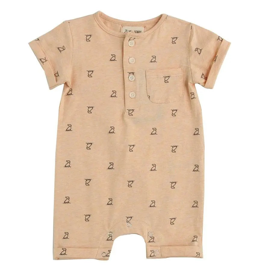 Apricot henry print romper | Me & Henry - Jenni Kidz