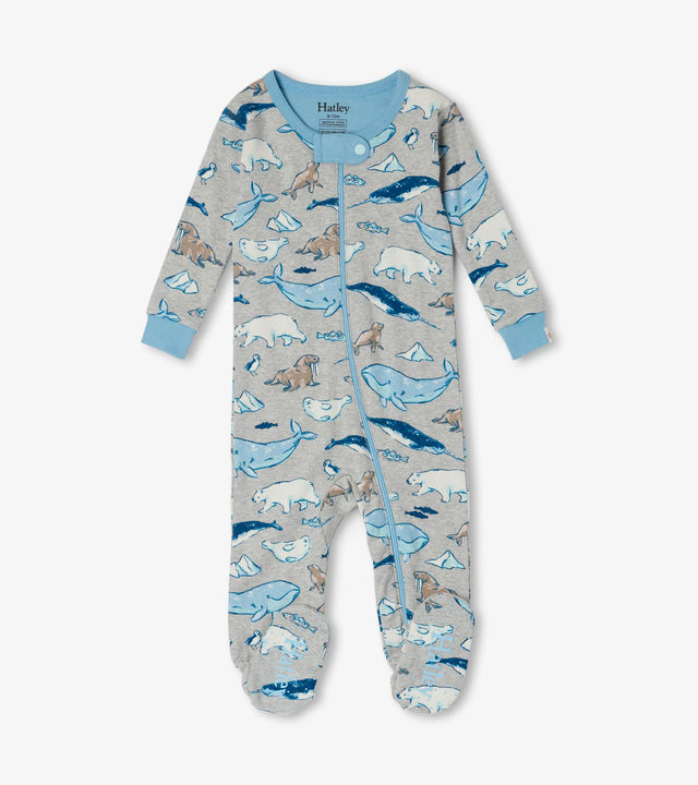 Arctic Animals Organic Cotton Footed Coverall | Hatley - Jenni Kidz