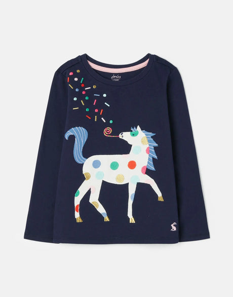 Ava Long Sleeve Applique Artwork T-Shirt | Joules - Joules