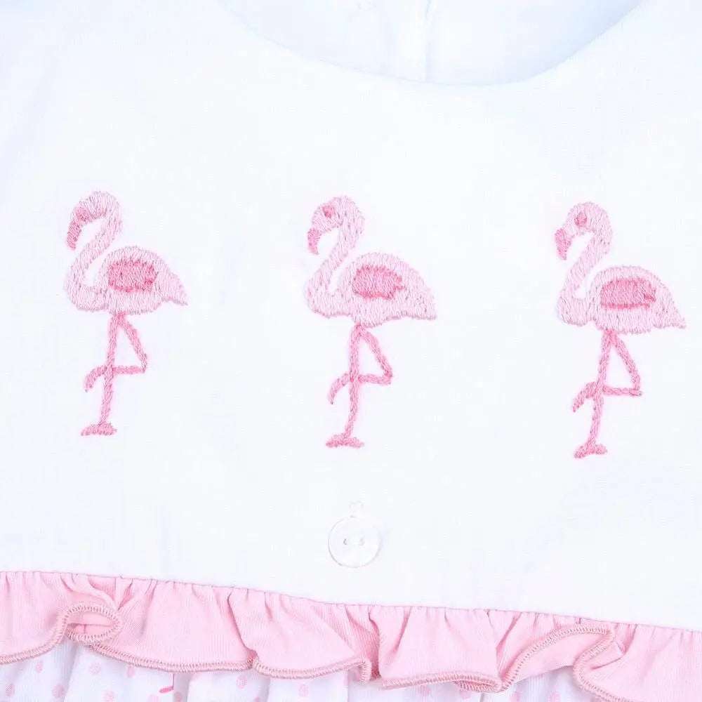 Babeeni Flamingo embroidery baby dress - Jenni Kidz