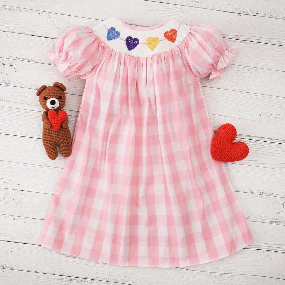 Babeeni Sweet heart smocked dress in bishop style - Jenni Kidz