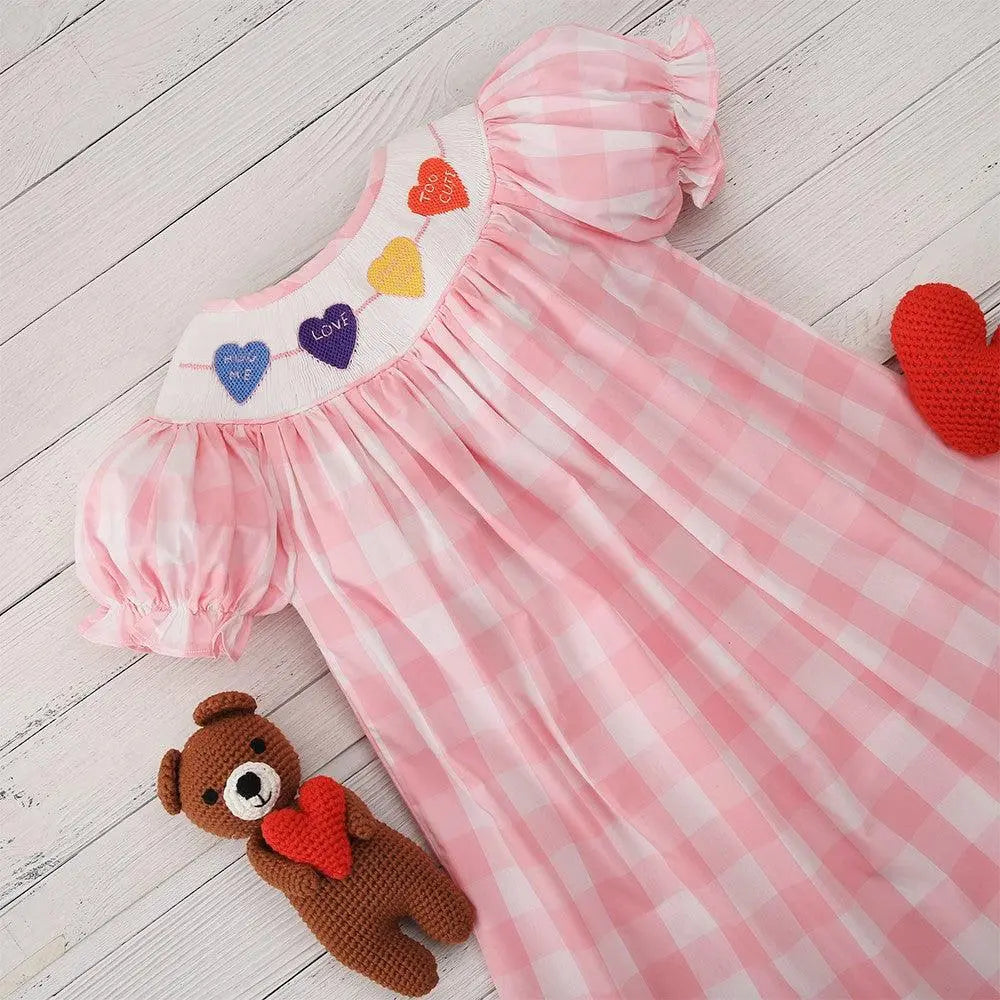 Babeeni Sweet heart smocked dress in bishop style - Jenni Kidz