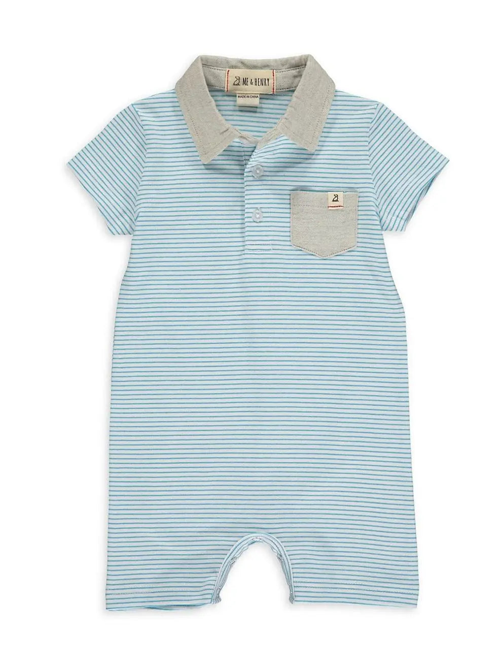 Baby Boy's Striped Polo Romper | Me & Henry - Jenni Kidz