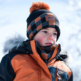 Baby Boys' Knit Necktube With Checked Print | DEUX PAR DEUX - DEUX PAR DEUX