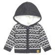 Baby Boys Knitted Cardigan Dark Blue Fake Fur | Dirkje - Dirkje