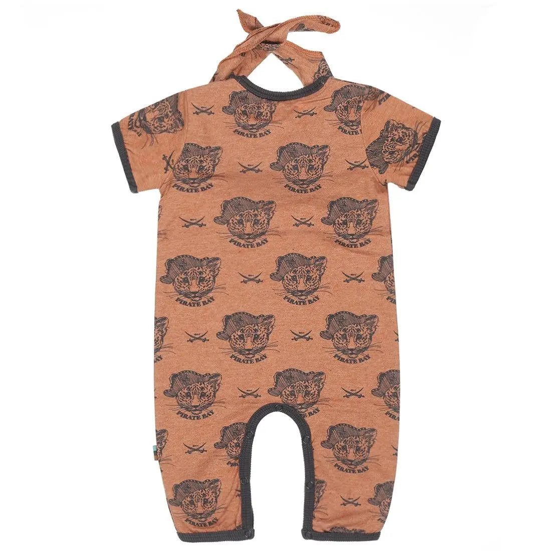 Baby Boys Suit Rust Brown Pirate Print | Dirkje - Jenni Kidz