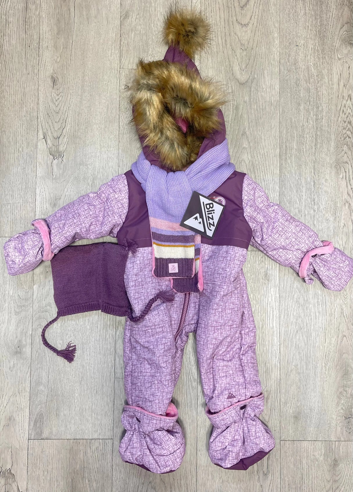 Baby Girls' Snowsuit 4 PCS Set - Lavender Mist | Blizz - Blizz