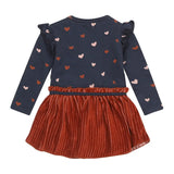 Baby Girls Dress Dark Blue Arabian Spice Hearts | Dirkje - Dirkje