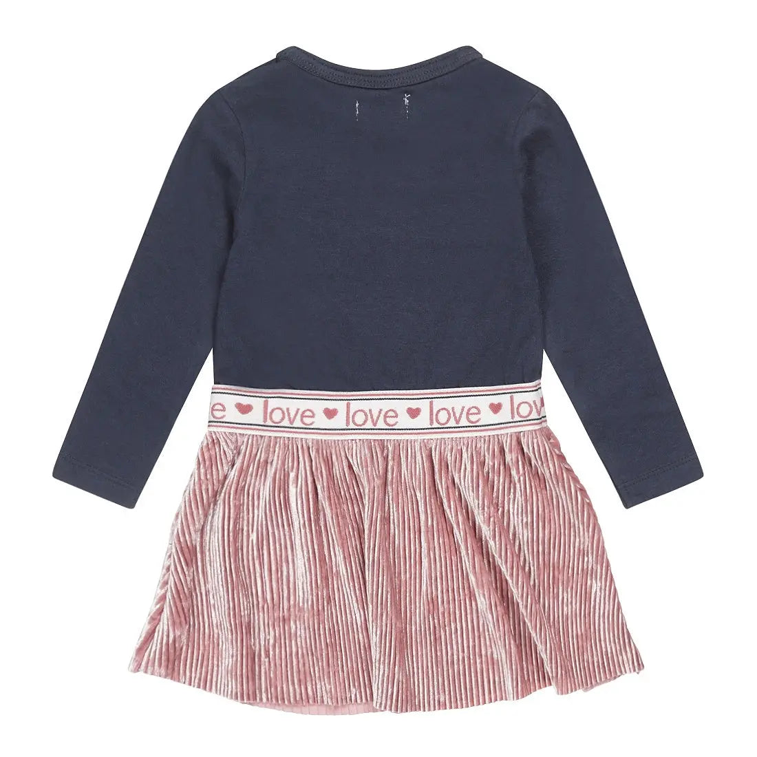 Baby Girls Dress Dark Blue Old Pink | Dirkje - Dirkje