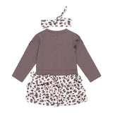 Baby Girls Dress Grey Brown Panter Print | Dirkje - Dirkje
