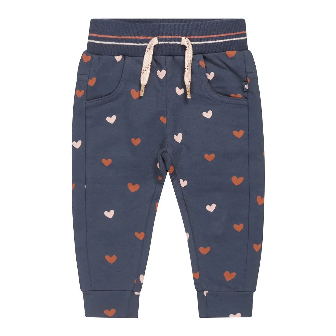 Baby Girls Sweatpants Dark Blue Hearts | Dirkje - Dirkje