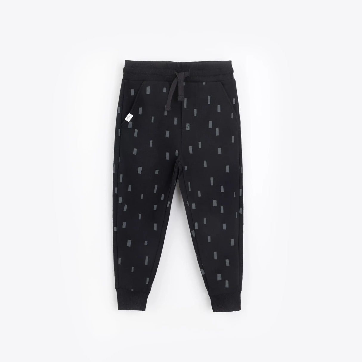 Basics Block Print on Black Jogger | Miles The Label - Jenni Kidz