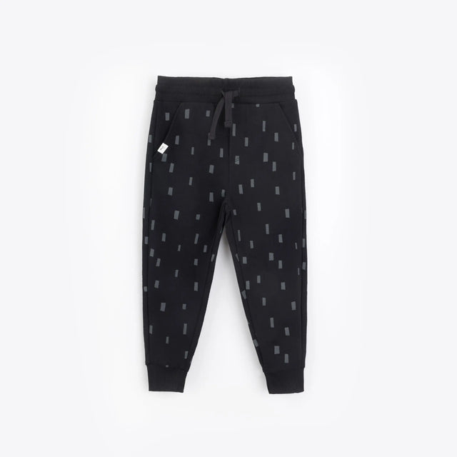 Basics Block Print on Black Jogger | Miles The Label - Jenni Kidz